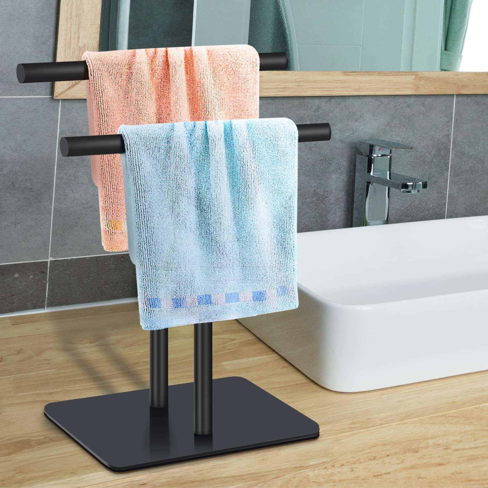 锈钢台面立式毛物巾架台面抹布挂杆厨架房浴634不室卫生间置架迪