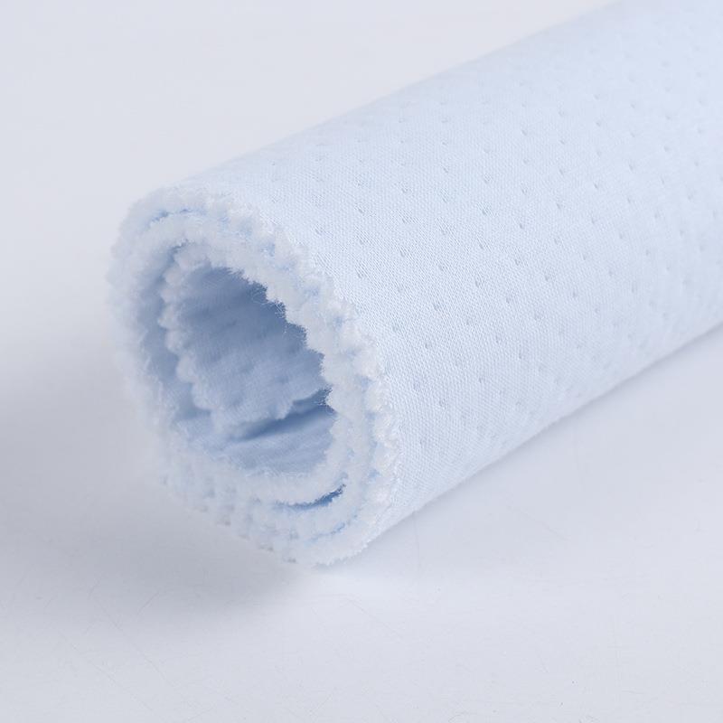 丝空气层JY2009面料三夹棉保暖提花针夹婴织儿布料层纯棉点子空气