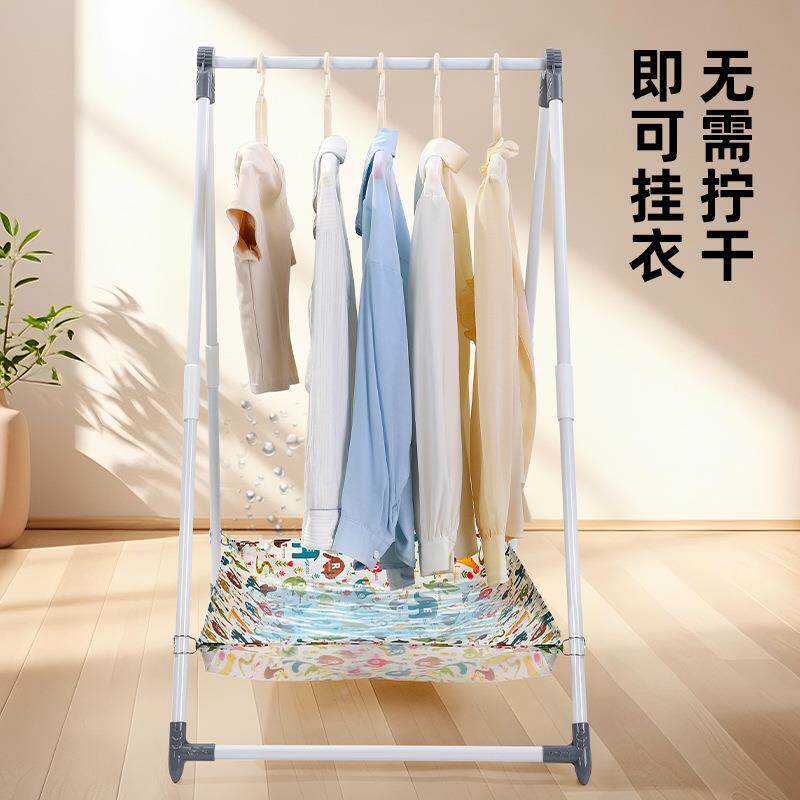 防滴水折叠晾防滴水置地阳台家用可酒店晒杆室内衣F99S59JH挂服架