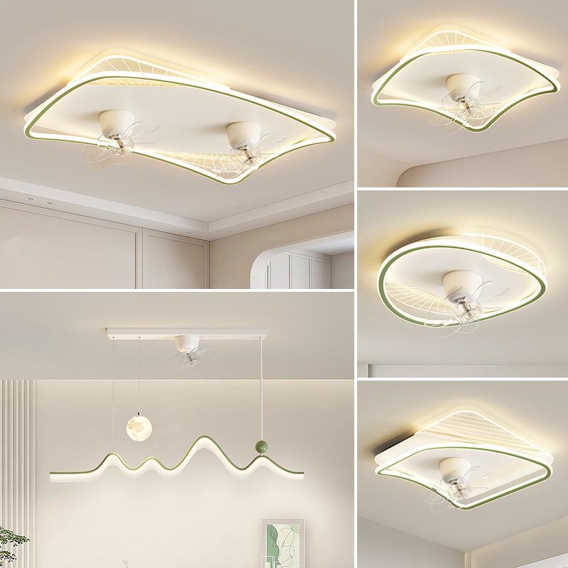 客厅风扇灯现代极简可摇电扇9一体吸顶灯头全光护眼谱全屋灯具套