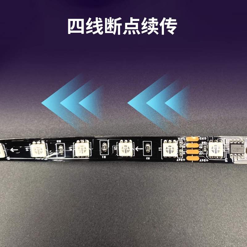 低压幻彩软灯条5050全彩ktv健身房氛围24V12V跑马流水led自粘灯带