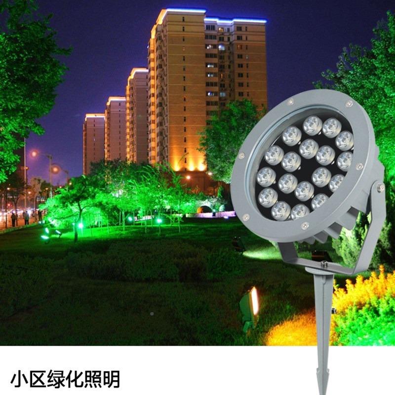 厂家ED圆投形L树灯圆形投光灯户QJ8083照外草坪灯地插灯园林树灯