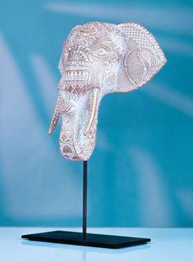 跨境南亚风轻奢大ZX01492象象头桌摆件家面居客树厅挂壁装东饰品