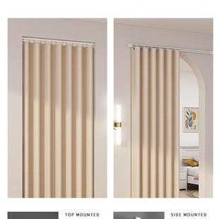 顶打免孔试衣间卧室家用厨 装 轨道式 门帘隔断帘支持帘侧88024385装