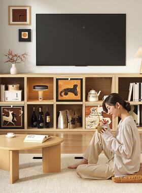 新架款实书落地置物架简客厅格子柜幼QUU儿园组约合储物柜木子矮