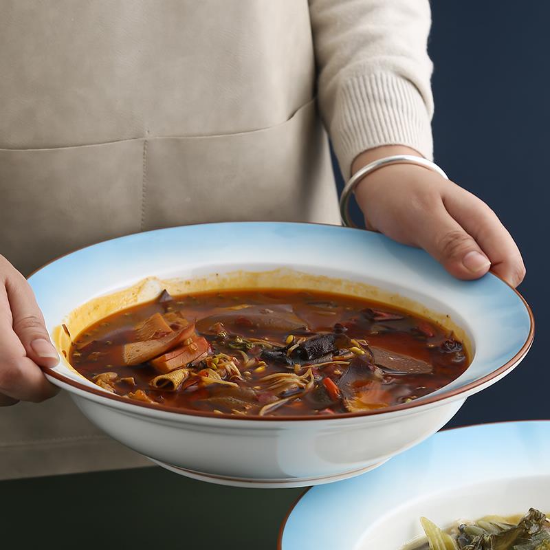 酒店餐家具水煮鱼盆大碗用202F76698H85年新款大汤碗商用血盘子毛