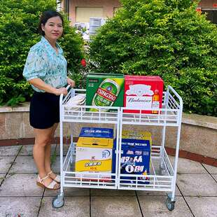 厂家737销折小推车方管直花车货位架摊夜市摆摊置物架叠承重收纳