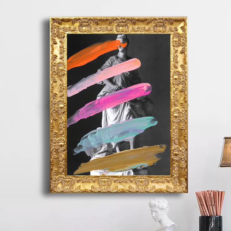 式欧小艺术轻奢复古美女人众物装饰画KEM餐厅玄关壁书房摆画台画A