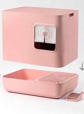 uNek方糖猫砂盆咪全封闭式猫厕所除臭防带TL240801出猫用网通红猫