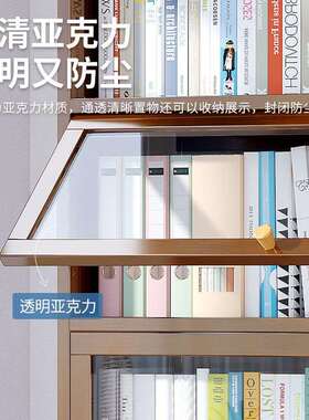 柜带柜门落靠墙书收34022纳储物柜简易地展示物架防尘家用多层书
