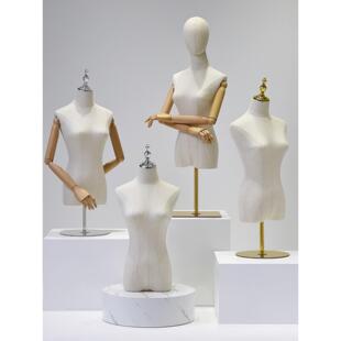 韩版服装店模特道具女半身带头人台模特架子女装橱窗假人体展示架