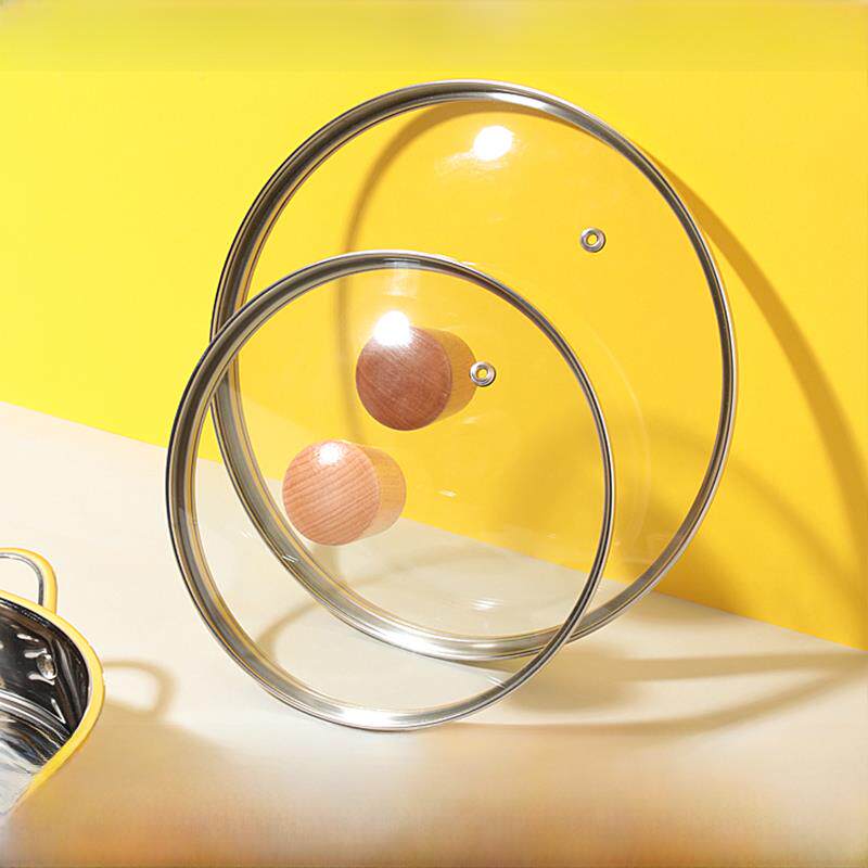 小铁锅，牛奶锅，汤锅，加厚20/22/24/26/28平底锅盖，底部钢化玻