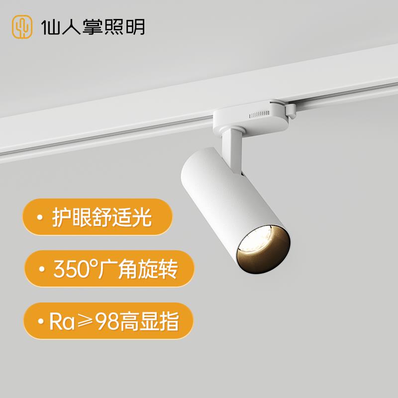 仙人掌照明嵌入式轨道射灯明装防眩可调角无主灯卧室背景墙聚光