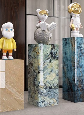 客厅新房子装饰品摆件乔迁礼物轻奢入户玄关落地高档大气岩板基座