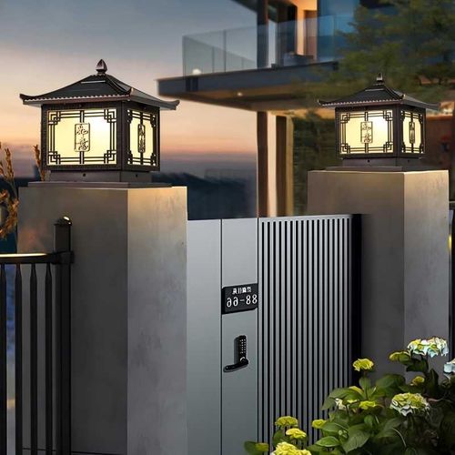 繁逸户外太阳能柱头灯如意款柱子灯室外防水庭院灯花园别墅围墙灯