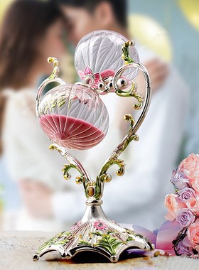 欧式心型沙漏计时器摆件家居装饰创意情侣爱心礼品礼物流沙摆件