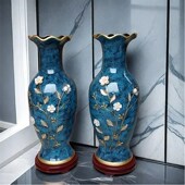 饰品结婚礼物装 客厅花插装 饰摆件 家居摆件陶瓷落地大花瓶中式 欧式