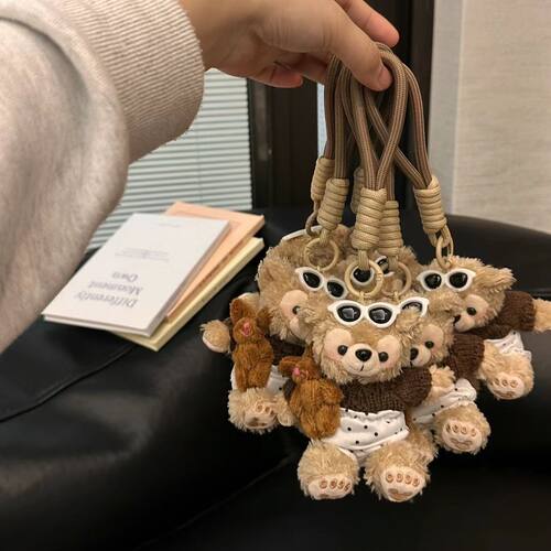 可爱棕达菲包包挂件装饰毛绒玩偶公仔女生显眼高级感小众精致礼物