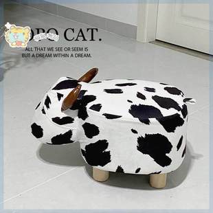 ins创意奶牛换鞋凳门口家用客厅卡通小板凳高颜值网红小凳子矮凳