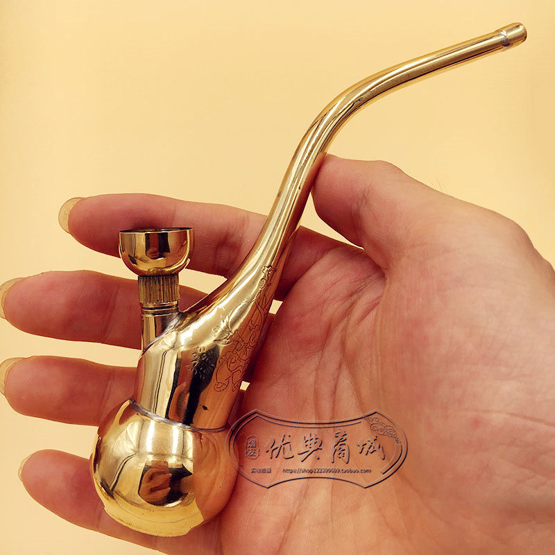 黄铜水烟壶过滤器便携老式烟斗烟嘴送爸爸送长辈旱烟袋锅子烟杆