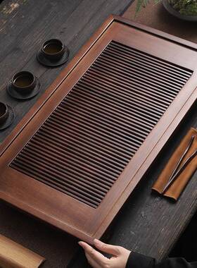 胡木茶盘家用台新款茶具干型泡茶办公小实木储水式tfq3222桃茶室