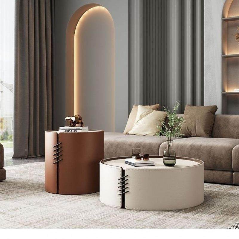 意式轻奢现小户KFP型岩皮板茶几小圆茶几组合代简约马鞍茶几大客,电子元器件市场,其它元器件,淘宝优惠券,粉丝福利购,淘宝优惠卷