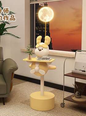 可爱小头狗油床头柜家用卧室卡通创意奶风床架置物儿BJ2201A童房2