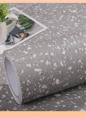 仿水石贴纸面贴磨地砖桌厨房防油灰色大理石自墙粘台F76TSS86面防