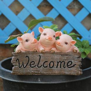 品创意欢迎HR245牌猪院树脂工艺品 花园杂小货 庭小摆件园艺装 饰