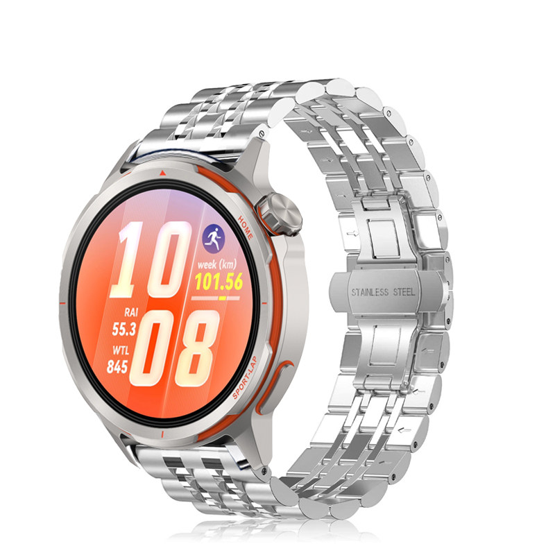 适用华为GTrunner2手表带GT7不锈钢watch5七株GT5三珠金属gt6pro腕表带5pro运动gt4智能链男士ultimate夏防水图片