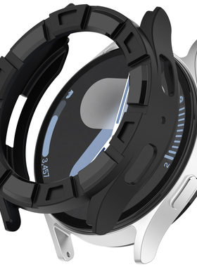 适用新款三星Galaxy watch7代铠甲硅胶表带Samsung智能运动手表七代刻度表圈40/44mm保护壳腕带套装男女