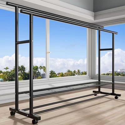 落地立式衣帽架简易衣架落地家用阳台室内简易晾衣架移动挂衣架