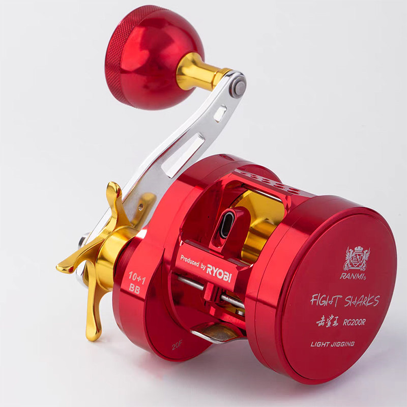 利优比击鲨王全金属海钓船钓鼓轮大钓力船钓轮高强度铝合金轮