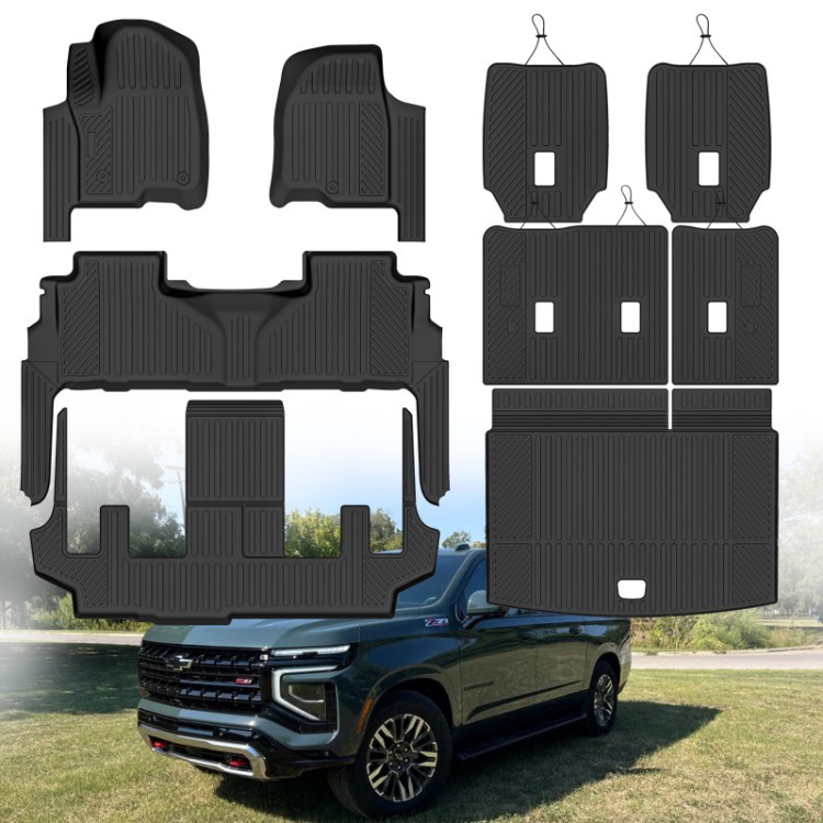 适用于Chevrolet Suburban/GMC Yukon XL21-25全TPE脚垫后备箱垫
