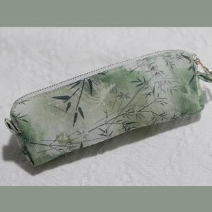 |飘竹笔袋|竹叶竹子小众手作文玩袋化妆刷包新中式中国风