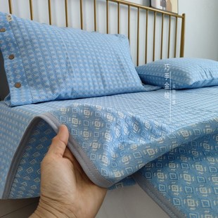 A类提花老粗布凉席三件套全棉加厚床单可水洗1.5m1.8米夏季 空调席