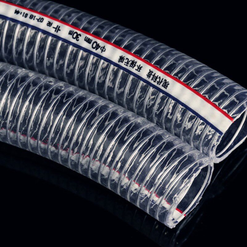 PVC透明钢丝软管无味防油水管进水管高温塑料耐酸碱1寸2寸大口径