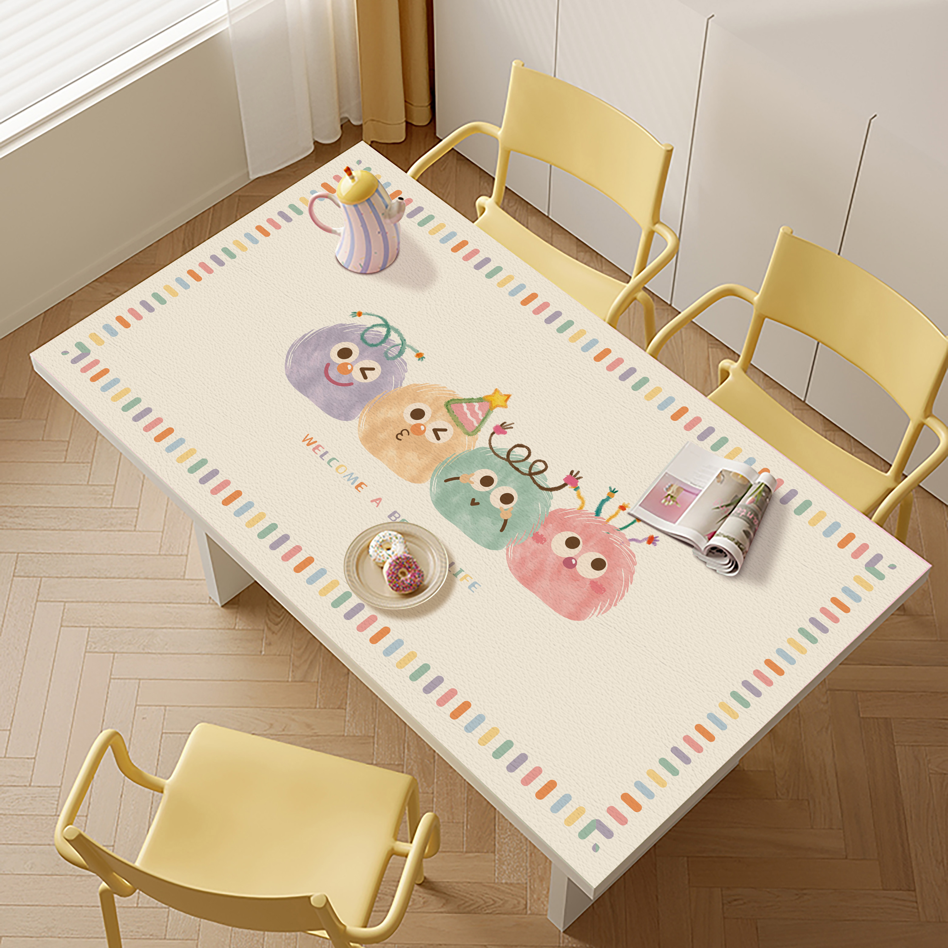 卡通桌布餐桌垫防油防水免洗学习书桌垫防烫垫茶几垫桌面保护垫子