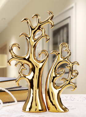 现代装饰品陶瓷工艺品欧式奢华高档玄关柜客厅创意家居摆件摆设品