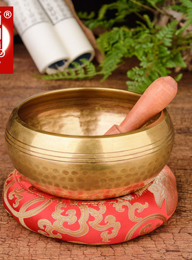 百纳源 金钵转经铜钵佛音碗尼泊尔手工静心钵音疗颂钵修行碗铜磬