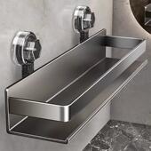 浴室吸盘置物架化妆室免打孔洗漱台壁挂式 墙上洗手间厕所收纳层架