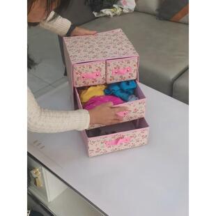 多层宝宝收纳箱抽屉式整理箱子装衣物归纳盒布艺床柜收拾箱小号