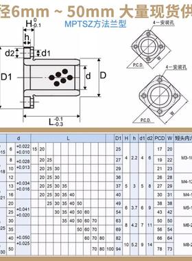 MPTSZ30-35-40-50方法兰石墨铜套一体型自润滑铜合金无油衬琪之海