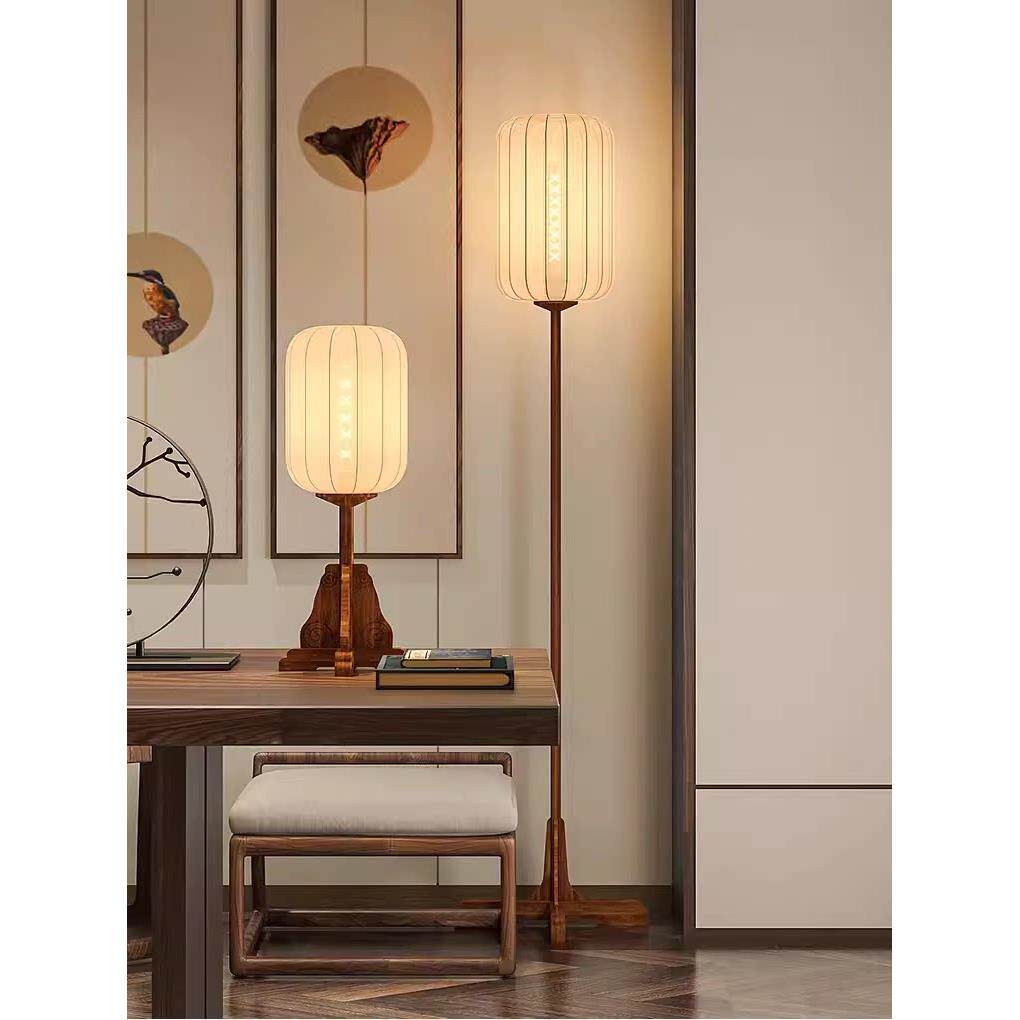 新中式落地灯客厅覆古书房古典装饰台灯禅意茶室彷古卧室床头灯具