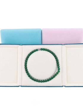 新款双开超软丝绒戒指盒按扣首饰盒耳钉盒手镯盒珍珠项链礼物盒子