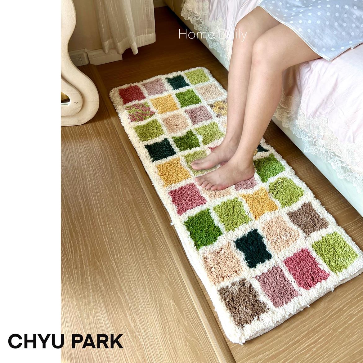 CHYU PARK澄园少女艺术地毯大地调色盘房间卧室床边毯可爱可机洗