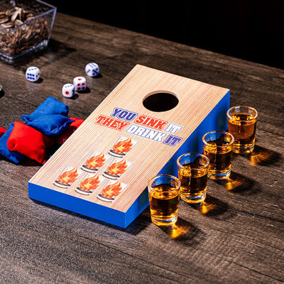 木质沙包投掷游戏运动游戏玩具投掷沙包板套装桌面沙包游戏带酒杯