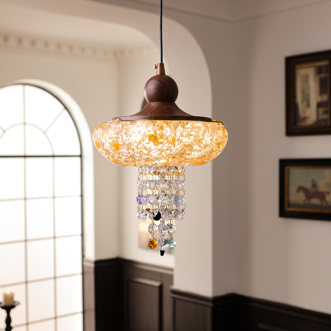 宝兮床头吊灯法式中古风复古客厅背景墙灯2025年新款美式高端灯饰