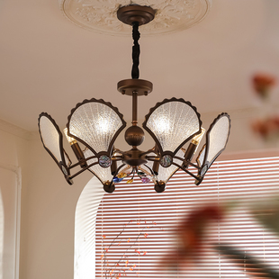 宝兮中古风客厅吊灯美式复古高端法式主灯2025新款设计师卧室灯