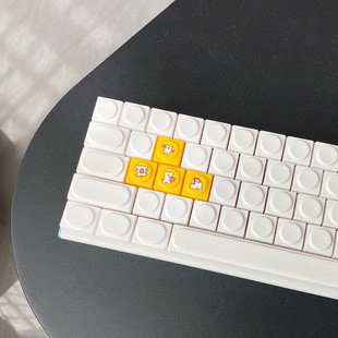 线条小狗可爱十字轴矮轴替换键帽机械键盘防滑防打油键盘DIY键帽